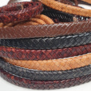 Lacet en cuir Régaliz teinté tressé - 12x6mm - Deco Cuir