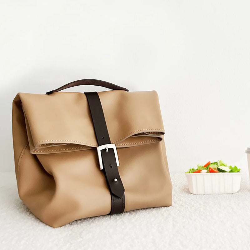 patron Deco Cuir lunch bag en cuir