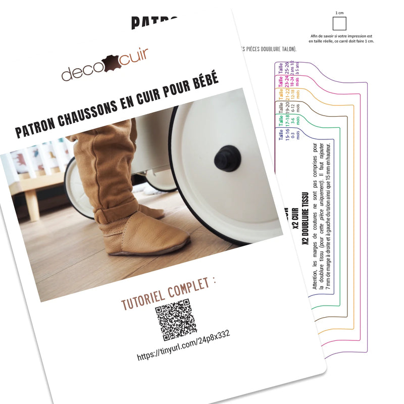 patron chaussons en cuir pour bébé DIY