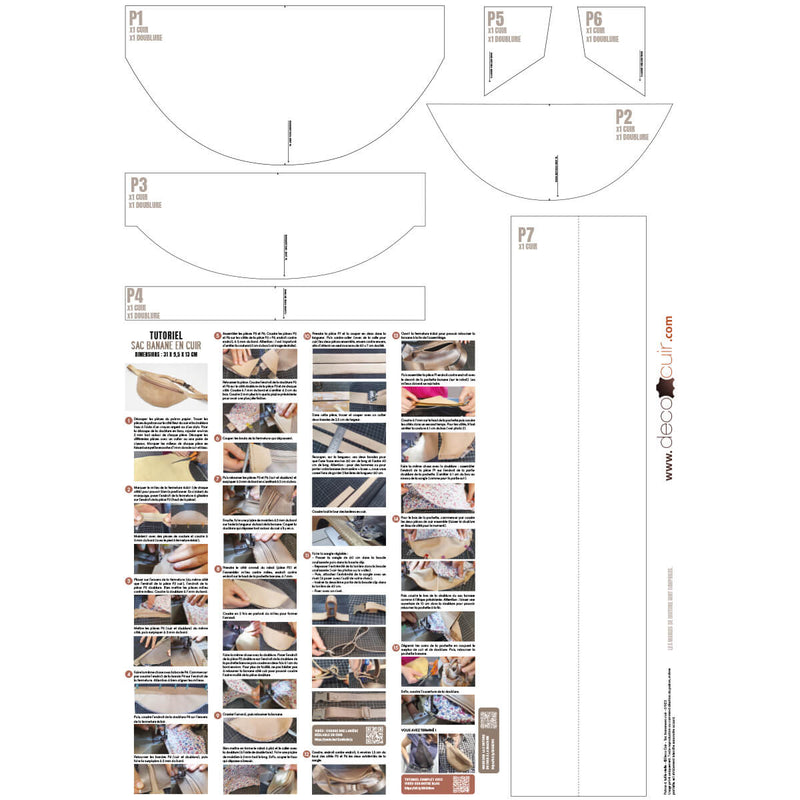 Sewing Pattern Tuto Couture Banane Leather Fanny Pack Pattern