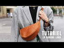 DIY-Kit - Bauchtasche Luna aus Ziegenleder zum Nähen mit der Maschine - KROKO COGNAC