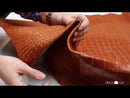Peau entière de cuir de basane FRANCE imitation Crocodile - ANILINE - COGNAC BAF15
