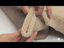 Piel de oveja de lana rizada - Reverso de terciopelo gris beige sin tratar - BEIGE W57