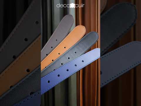 Ceinture cousue en cuir de croupon tannage végétal - CHOCOLAT