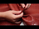 Whole skin of FRANCE sheepskin leather imitation Crocodile - ANILINE - BRICK BROWN BAF21