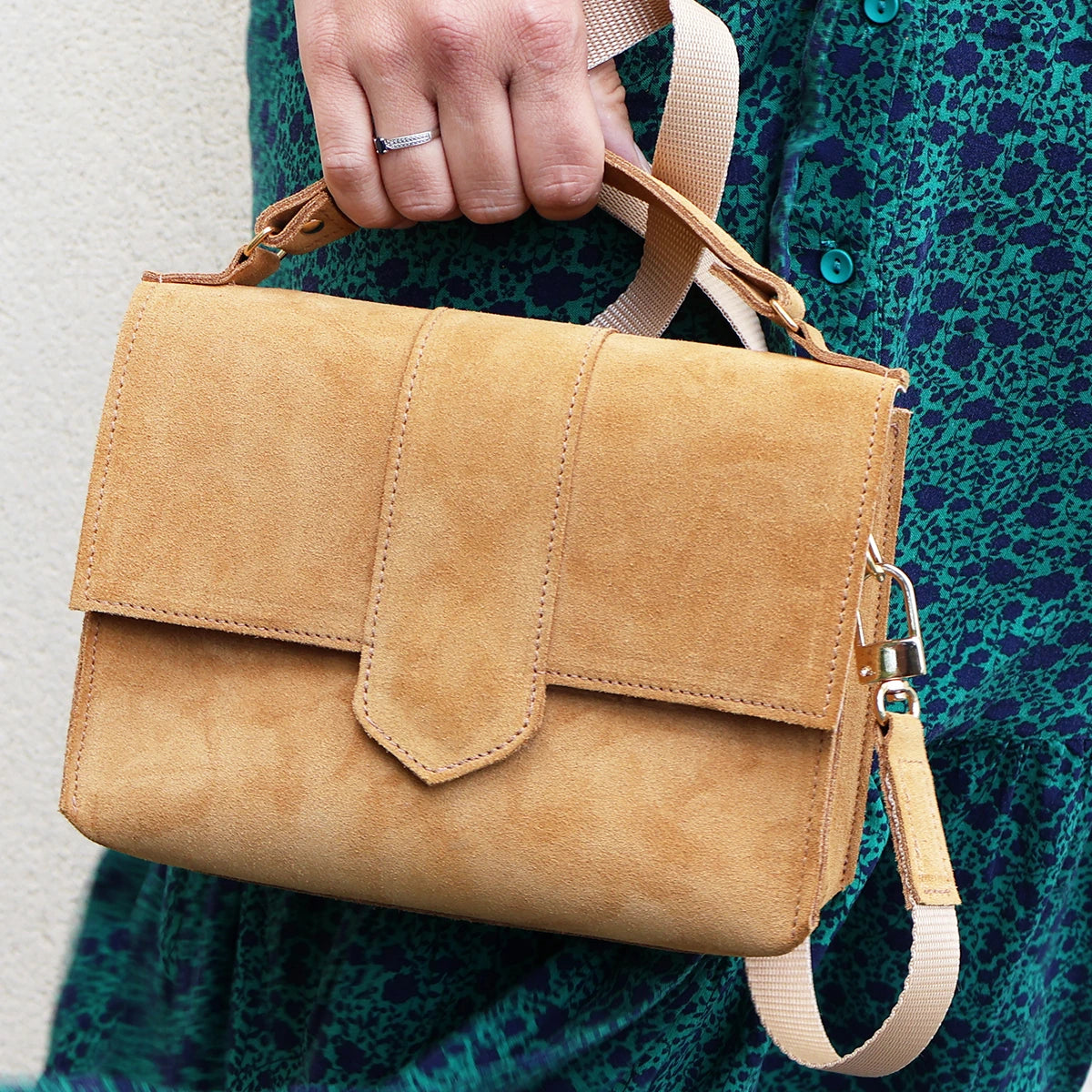 DIY Kit - Roma Split Leather Bag - CURRY YELLOW