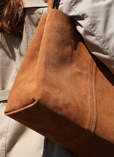 Sac Séverine en croûte de cuir velours