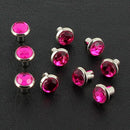 Lot de rivets strass - ROSE FUCHSIA - Deco Cuir