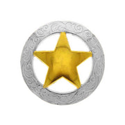Concho à visser ÉTOILE en argent et doré, accessoire de mode avec motif étoilé, par la marque Ivan.