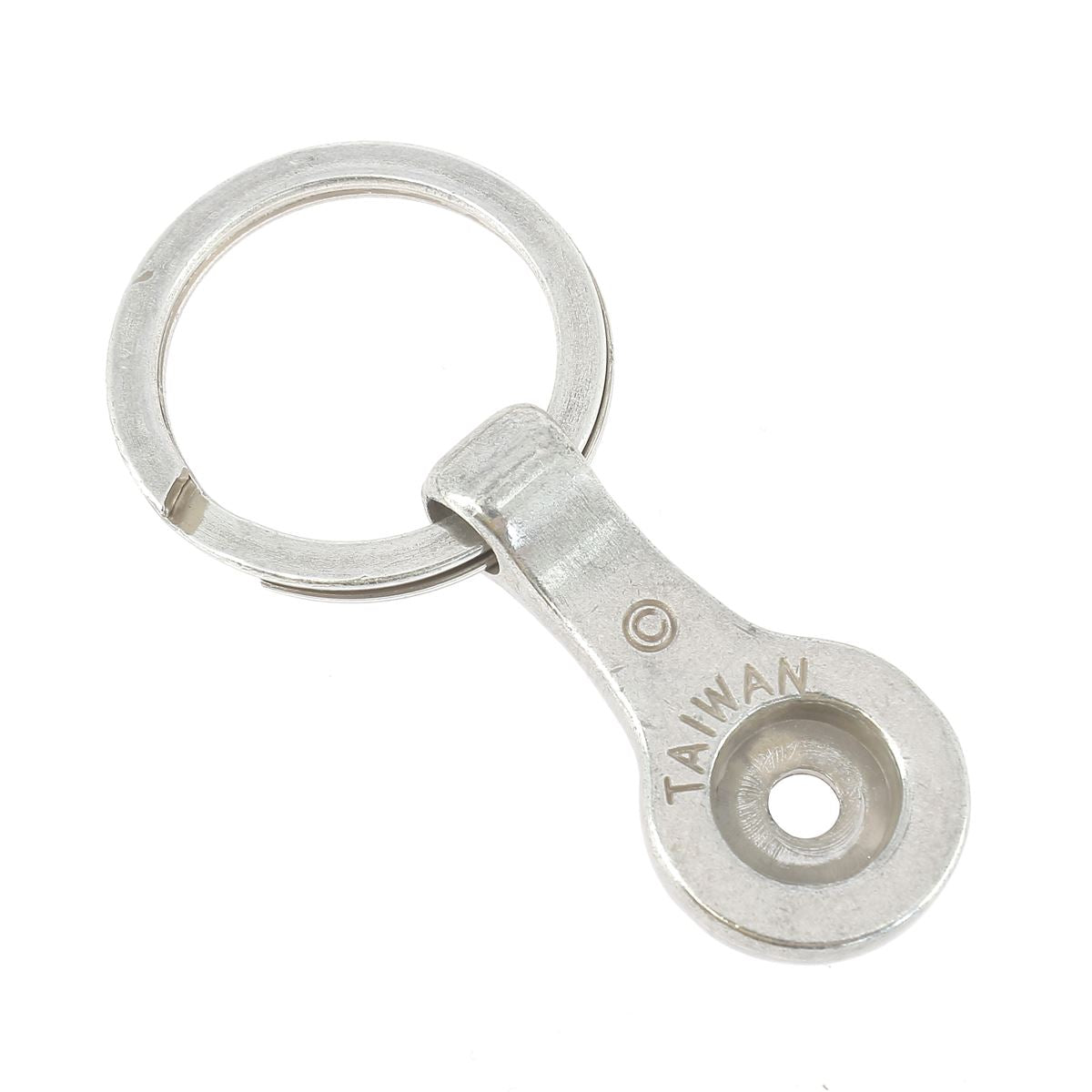 Screw-On Concho Key Ring - NICKEL PLATED | Leather Decor