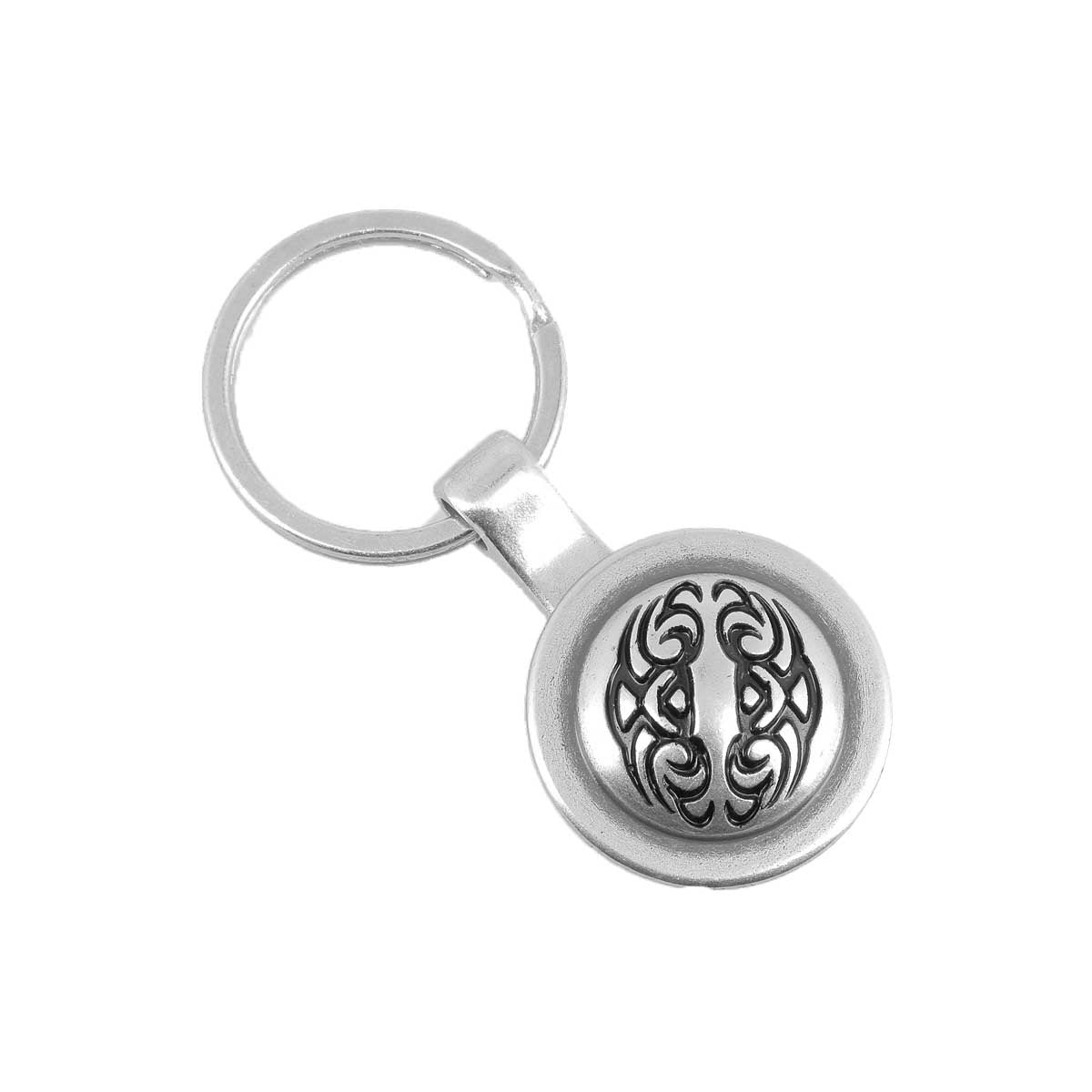 Screw-On Concho Key Ring - NICKEL PLATED | Leather Decor
