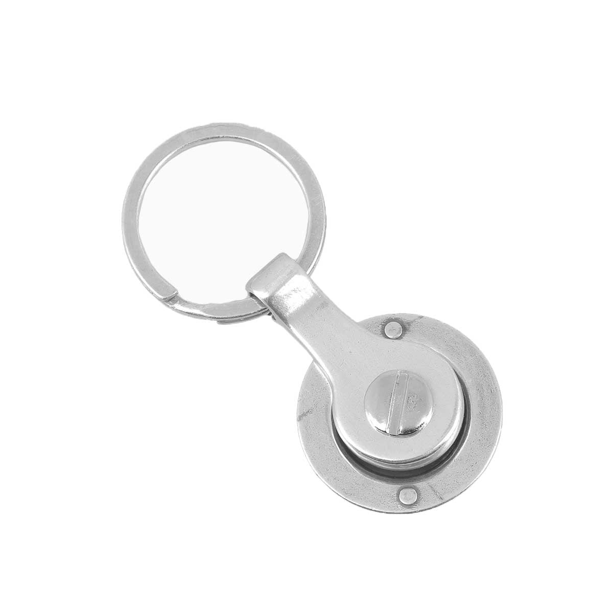 Screw-On Concho Key Ring - NICKEL PLATED | Leather Decor