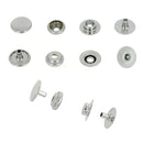 1261_02 bouton pression, acier, nickelé,