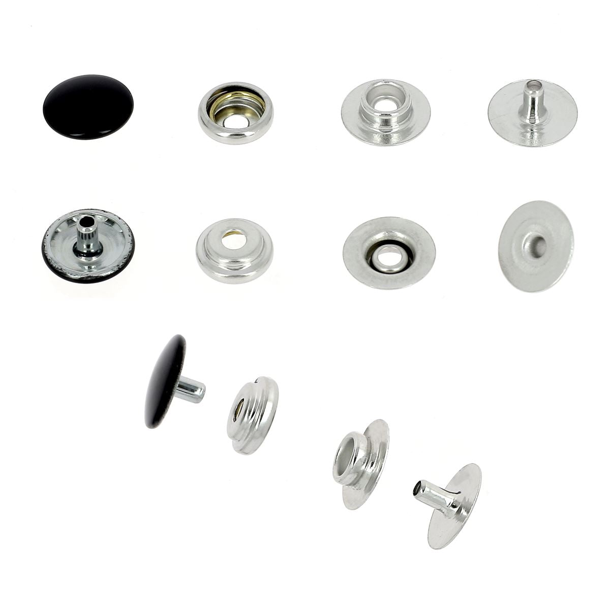 Boutons pression FORT - LINE 20 : 12.5mm - Tandy Leather - Noir brillant