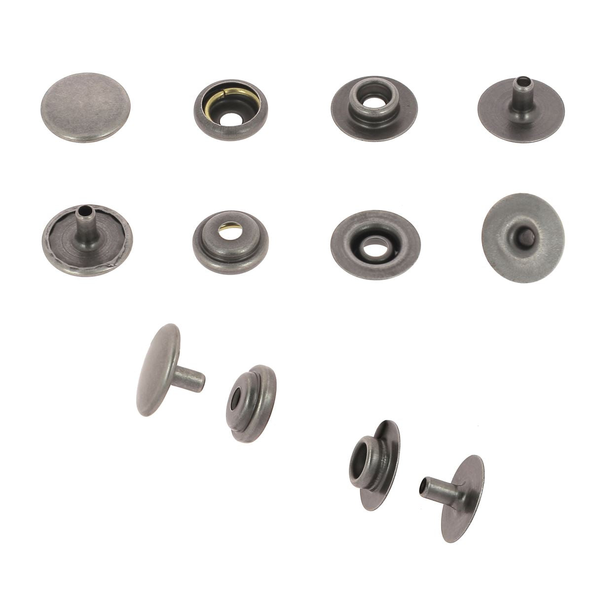 Bouton pression pour maroquinerie - Line 20 : 12,5 mm - Vieux nickel