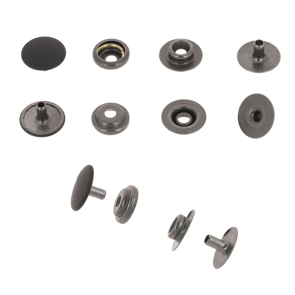 Boutons pression FORT - LINE 20 : 12.5mm - Noir mat