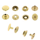 Bouton pression en acier, finition laiton - Line 24 : 15mm