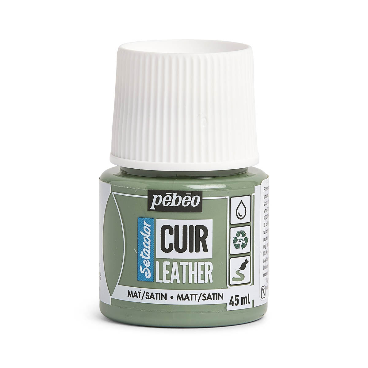 Peinture acrylique à base d'eau pour cuir - Setacolor Cuir - Pébéo - Mat / Satin Vert matcha 295615