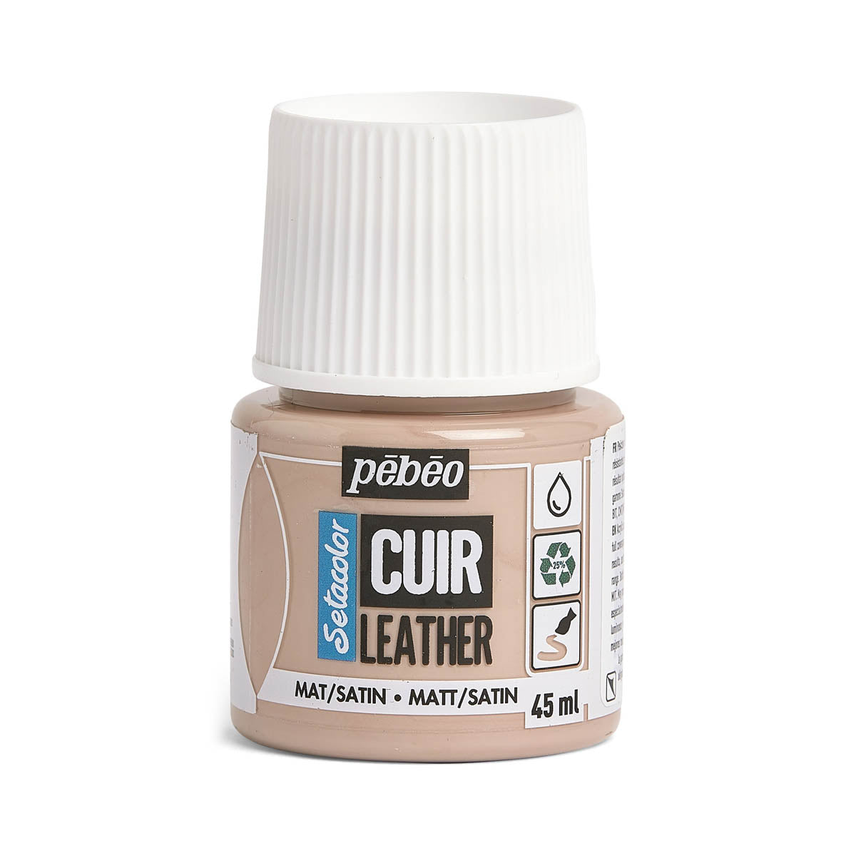 Peinture acrylique à base d'eau pour cuir - Setacolor Cuir - Pébéo - Mat / Satin Taupe 295621