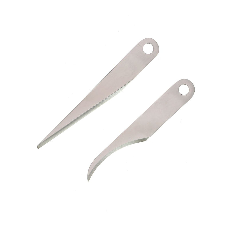 1 curved blade and 1 spare straight blade for Tandy Leather multi-purpose knife 3595-01