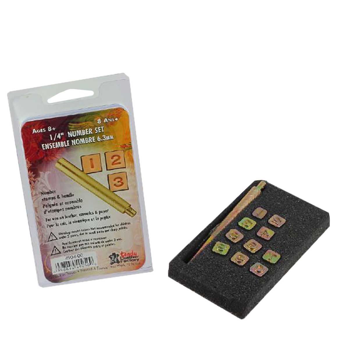 Lot De 9 Chiffres En Aluminium Pour Marquage Du Cuir - Anciens, Manche Poignée Métal (Occasion)