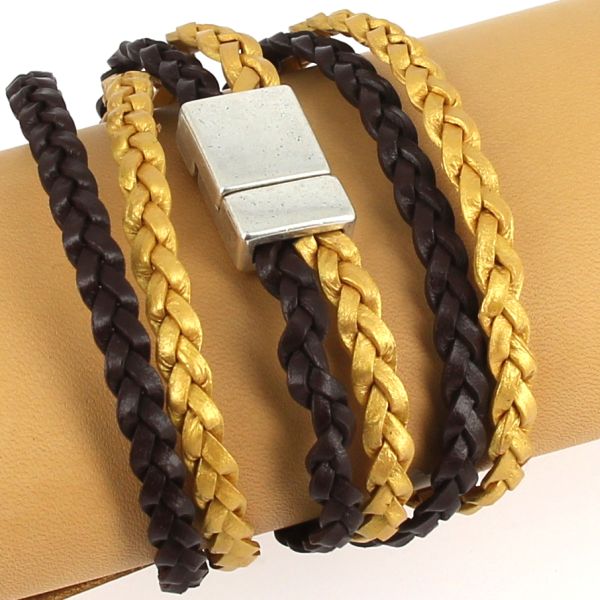 Flat Braided Pigmented Leather Lace - Width 5mm