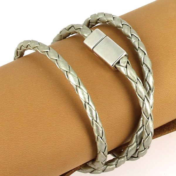 Lacet en cuir pigmenté Rond tressé - Diamètre 3mm - Deco Cuir