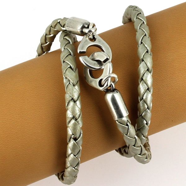 Lacet en cuir pigmenté Rond tressé - Diamètre 5mm - Deco Cuir