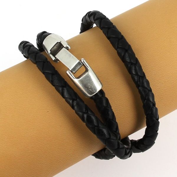 Lacet en cuir pigmenté Rond tressé - Diamètre 5mm - Deco Cuir