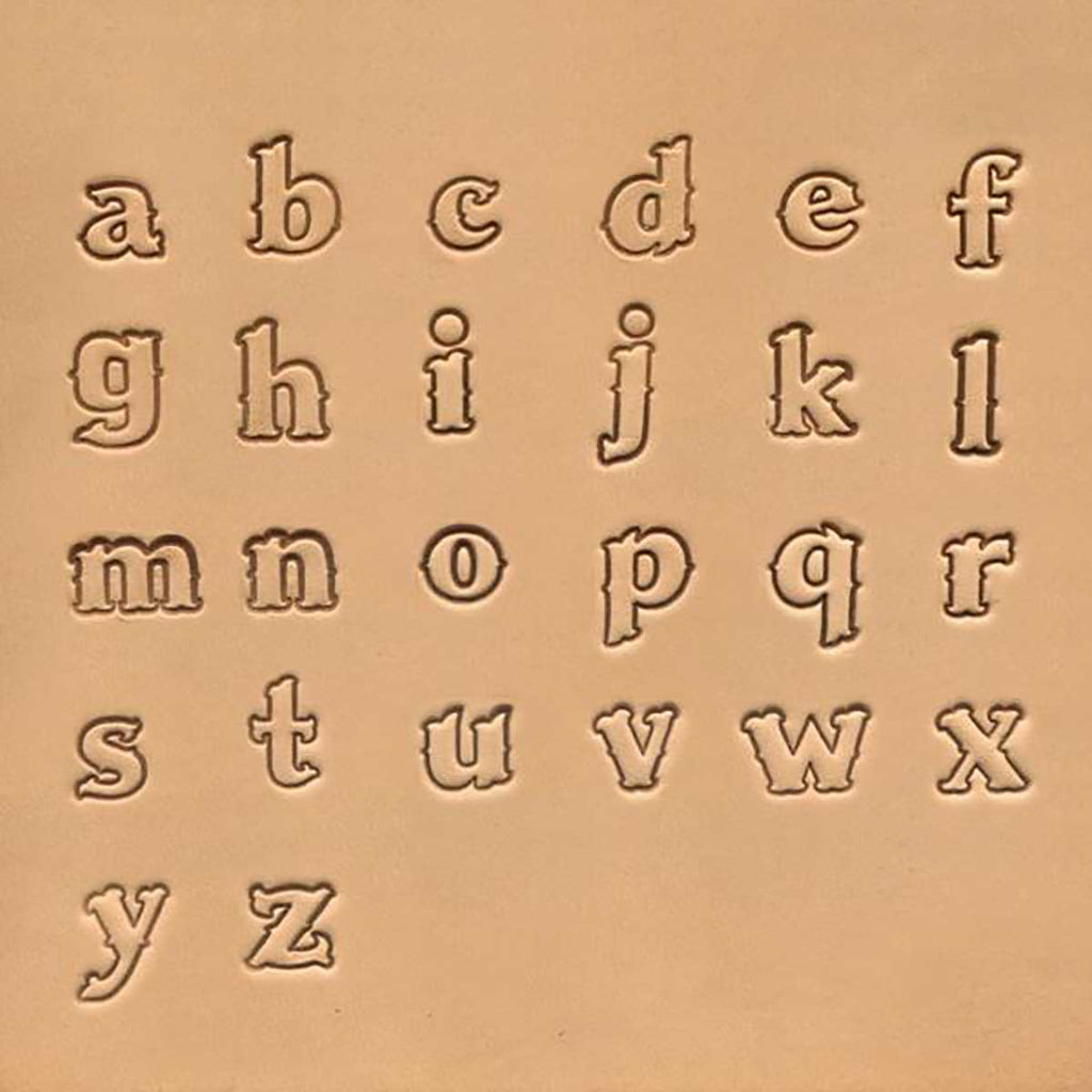 Jeu des 26 lettres MINUSCULES de l'alphabet à frapper - 1,91 cm