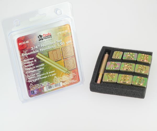 Jeu de 9 chiffres à frapper - 1,91 cm - Tandy Leather 8135-00 - Deco Cuir