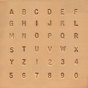 Jeu de chiffres et lettres standards Ivan, 0,63 cm, outils pour l'alphabet et les chiffres, image montrant les caractères.