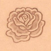 Outil Tandy Leather Matoir 3D en forme de rose pour la décoration du cuir, visible avec détails en relief.