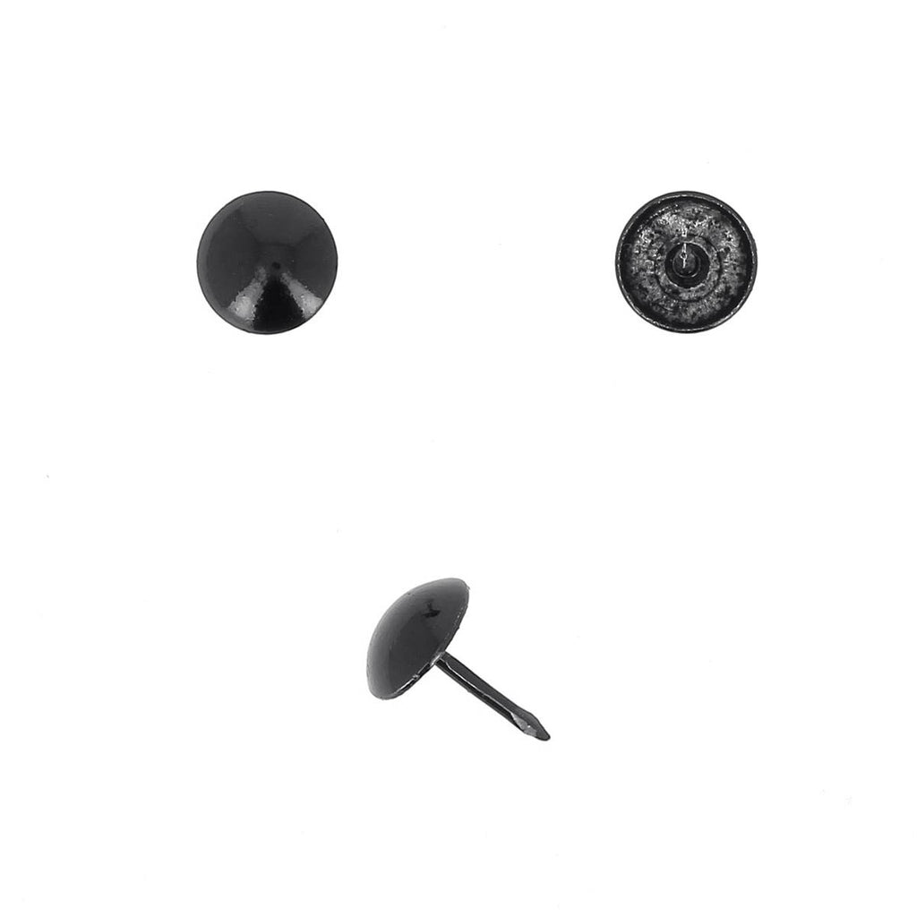 200 Clous De Tapissier - Perle Fer 11mm, Noir Scintillant - Pour Fauteuil, Siège