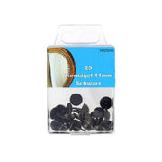 Clous tapissier décoratifs de 11mm en noir, accessoires pour décoration intérieure, visibles sur l'image.