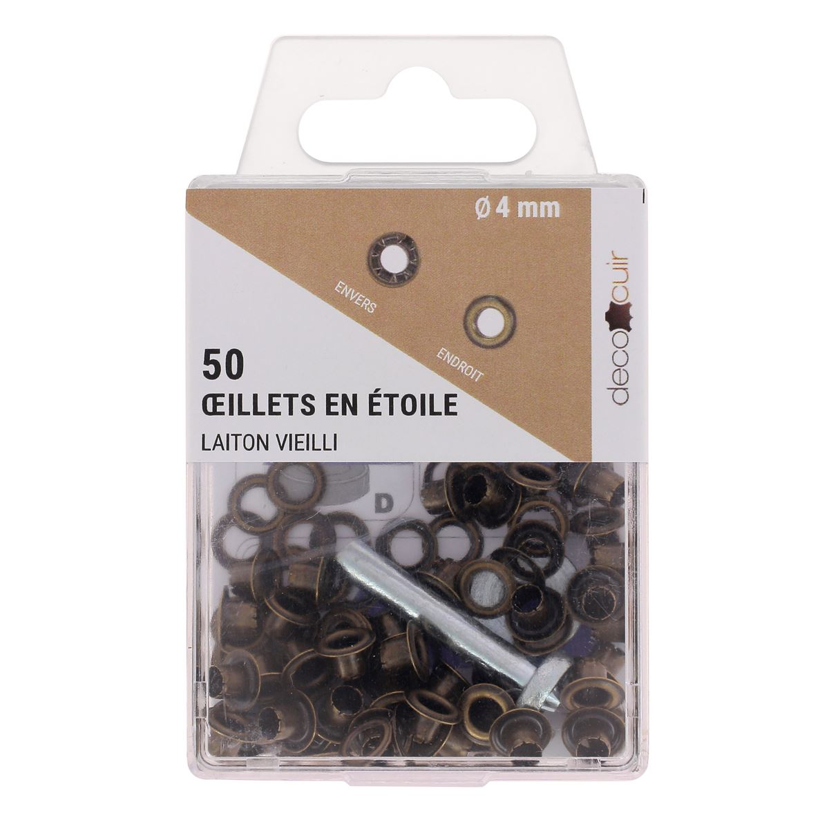 Kit et oeillets - 4mm- laiton vieilli