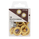Kit Oeillets à rouler 14 mm doré et outils de pose - Deco Cuir
