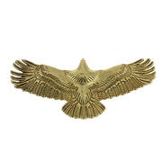 Concho à visser en laiton AIGLE ROYAL, accessoire de 73x33mm, avec finition brillante et fixation par vis, pour cuir ou décoration.