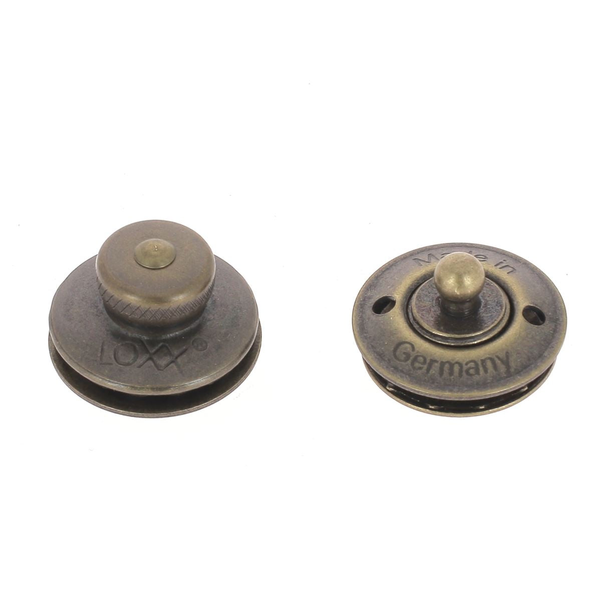 Fermeture autobloquante LOXX - Tête fine et moletée - Laiton vieilli