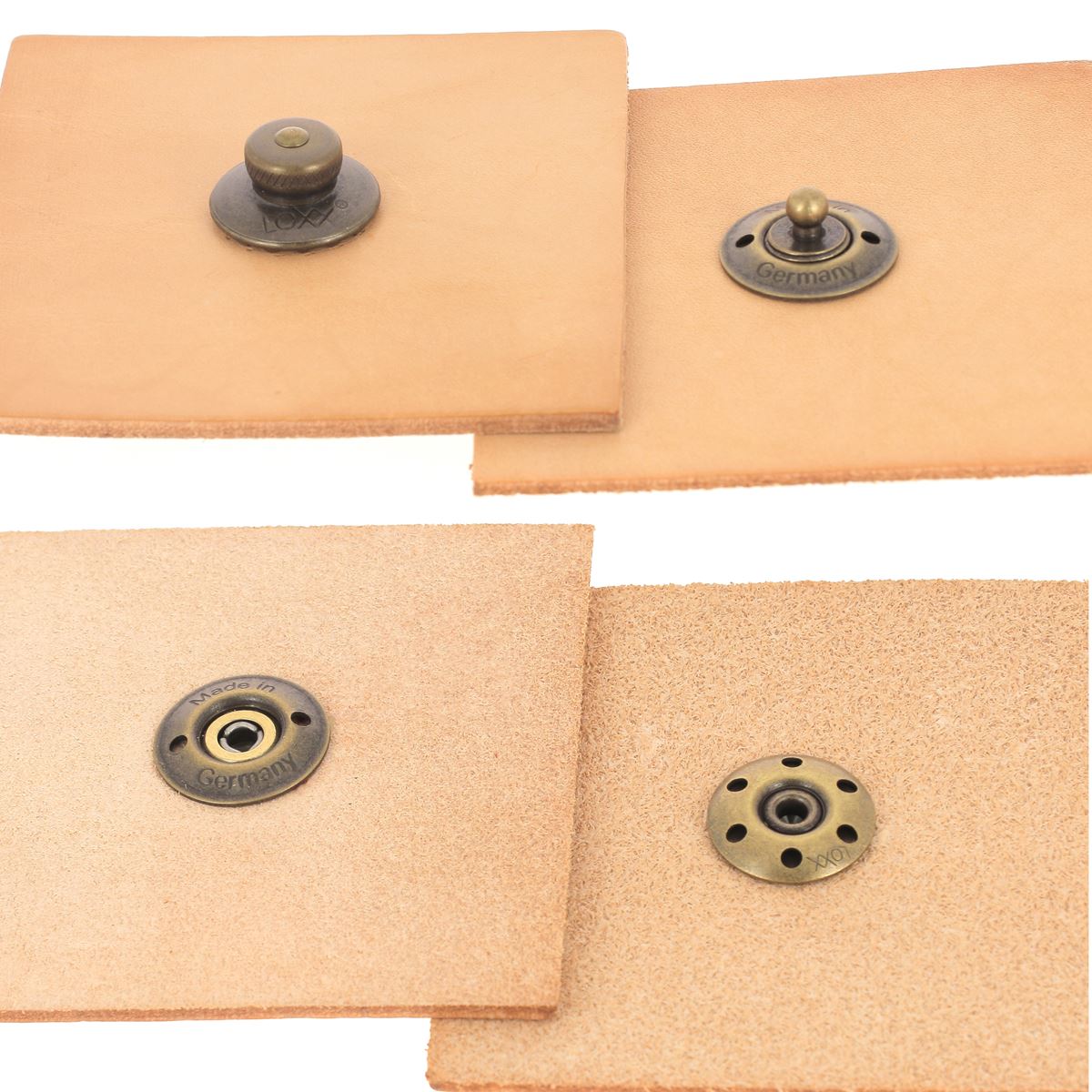 Fermeture autobloquante LOXX - Tête fine et moletée - Laiton vieilli - Fait en Europe / Allemagne