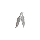 Plume pendentif métallique 2,6 cm - Lot de 2