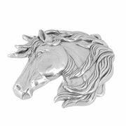 Boucle de ceinturon tête de cheval en nickelé, style vieilli, 40 mm, de la marque Autres, pour ceinturon élégant.