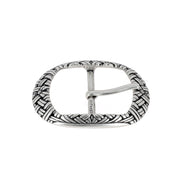 Boucle de ceinture double JUL en argent vieilli, 35 mm, bouclerie pour ceinture en acier ou cuir.