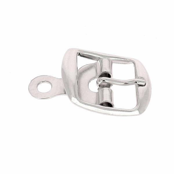 Set of mini double buckles with YVA steel clevis - NICKEL PLATED