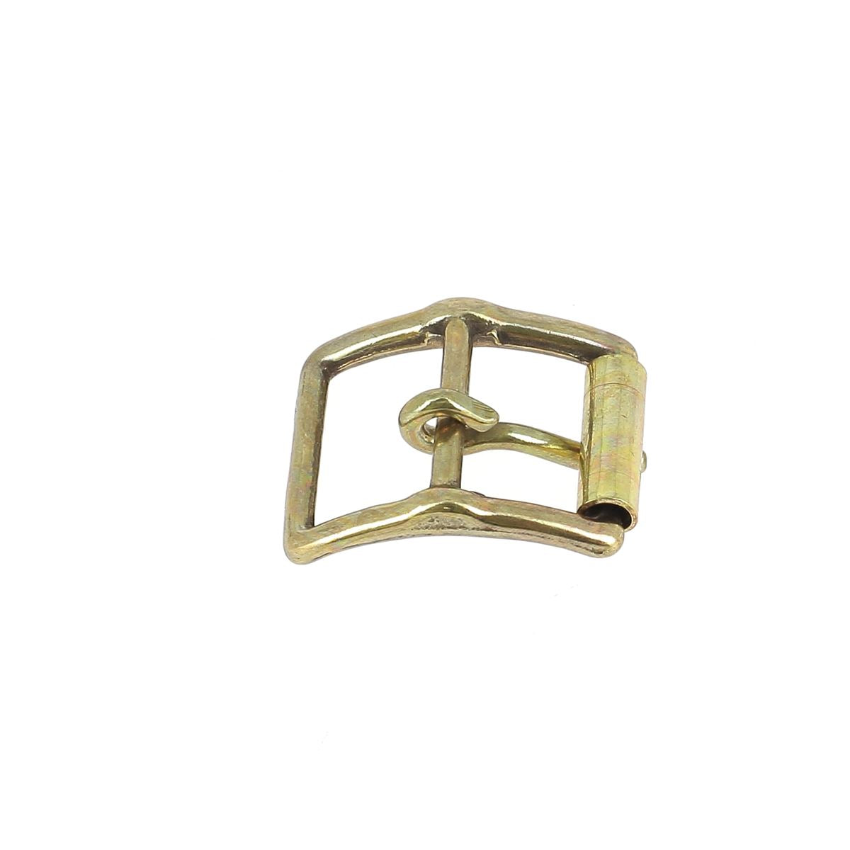 Boucle double incurvée à rouleau en laiton massif - Deco Cuir