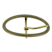 Boucle de ceinture double NAT en laiton vieilli, 40mm, accessoire de bouclerie pour ceinture en cuir.