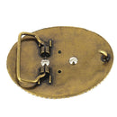 Boucle de ceinturon avec perle noire - GAO - LAITON SATINÉ - 40mm - Deco Cuir