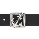 Boucle de ceinturon ancre marine - SEA - ARGENT VIEILLI - 40mm - Deco Cuir