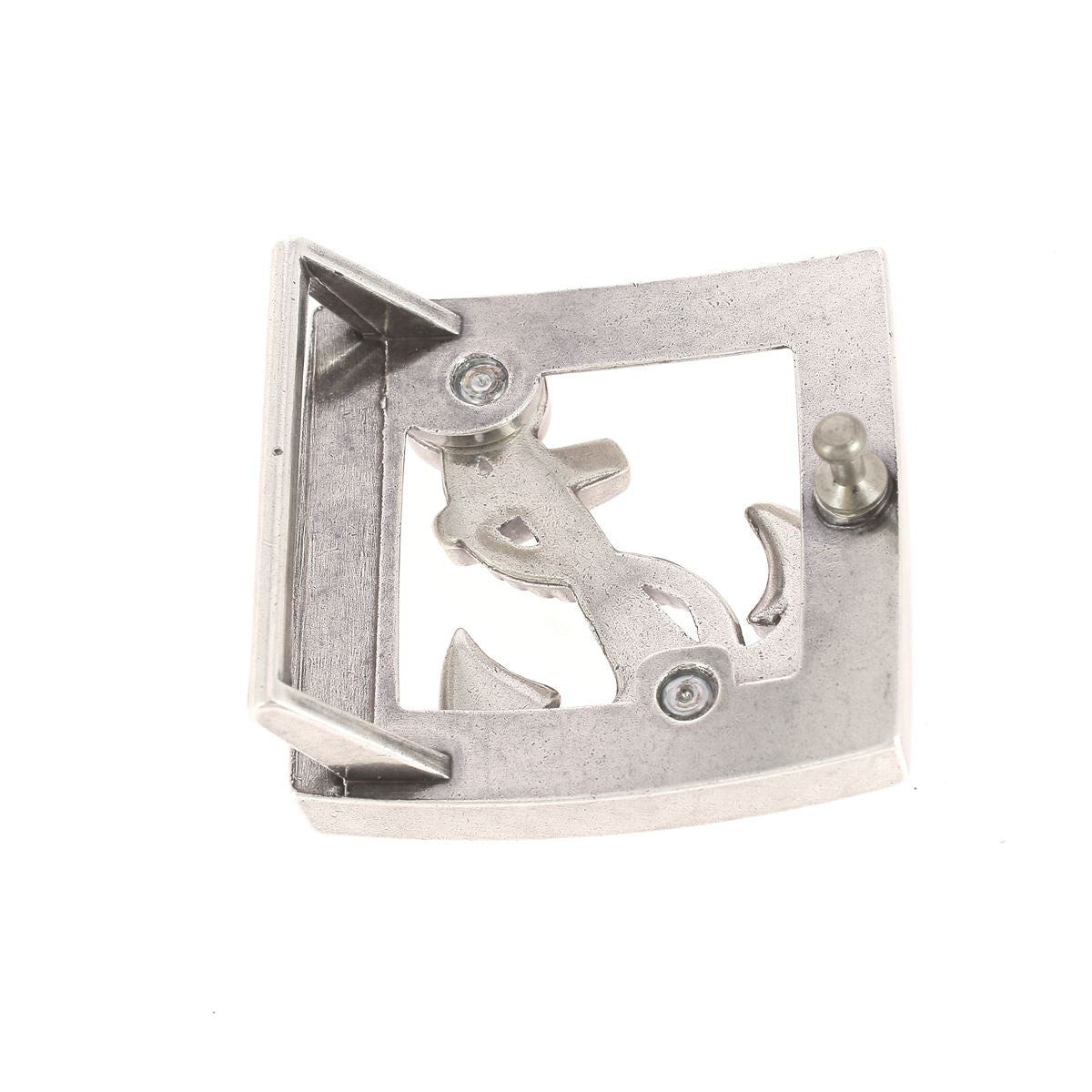 Boucle de ceinturon ancre marine - SEA - ARGENT VIEILLI - 40mm - Deco Cuir