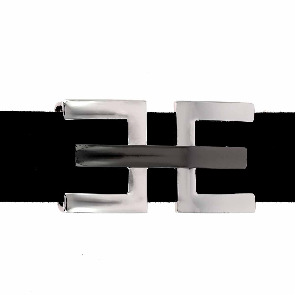 Boucle de ceinturon double E - LYO - NICKELÉ ET CANON DE FUSIL - 40mm - Deco Cuir